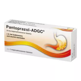 PANTOPRAZOL ADGC 20 mg comprimidos com revestimento entérico, 7 unidades
