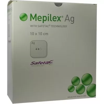 MEPILEX Compressa de espuma Ag 10x10 cm estéril, 10 unidades