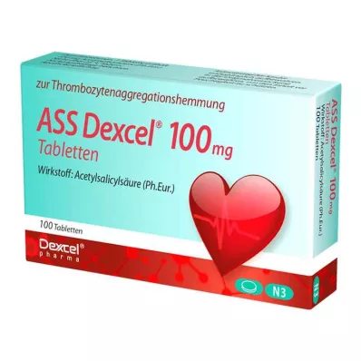 ASS Dexcel 100 mg comprimidos, 100 unid ASS Dexcel 100 mg comprimidos, 100 unid