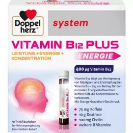 DOPPELHERZ Ampolas de bebida do sistema Vitamin B12 Plus, 10X25 ml