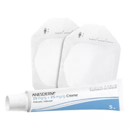 ANESDERM 25 mg/g + 25 mg/g creme + 2 emplastros, 5 g
