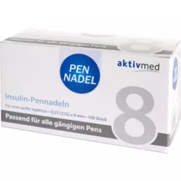 PEN-NADELN Universal 8 agulhas 0,26x8 mm, 100 pcs