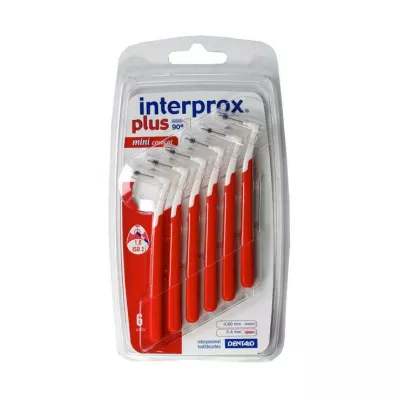 INTERPROX mais mini escova interdentária vermelha cónica, 6 peças