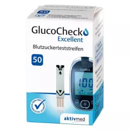 GLUCOCHECK Tiras de teste excelentes, 50 unidades