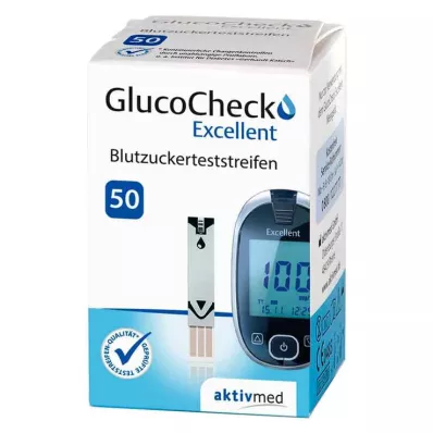GLUCOCHECK Tiras de teste excelentes, 50 unidades GLUCOCHECK Tiras de teste excelentes, 50 unidades