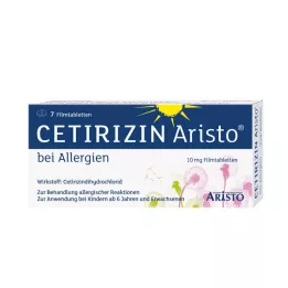 Cetirizina Aristo para alergias comprimidos revestidos por película de 10 mg, 7 unidades