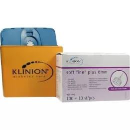 KLINION Agulhas de caneta soft fine plus 0,25x6 mm 31 G, 110 pcs