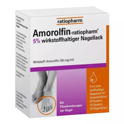 AMOROLFIN-ratiopharm 5% ingrediente ativo verniz de unhas, 3 ml