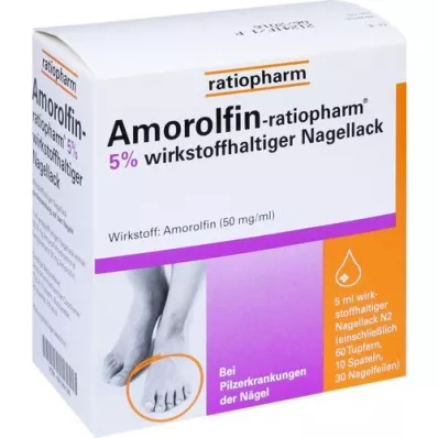 AMOROLFIN-ratiopharm 5% ingrediente ativo verniz de unhas, 5 ml