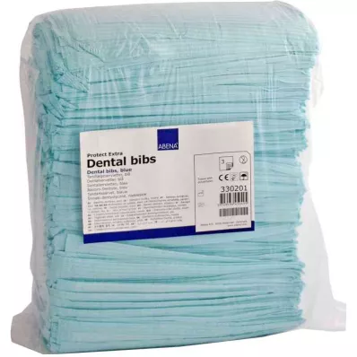 Babadores de dentista 41x45 cm azul (125 peças)