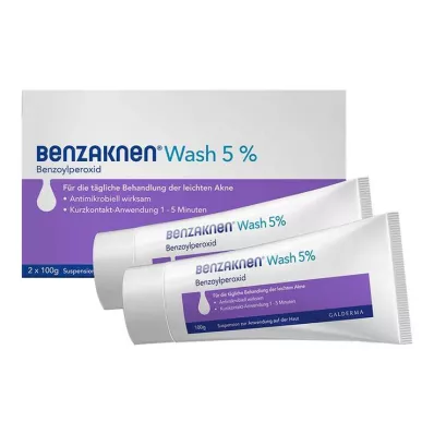 Benzaknen® Wash suspensão 5% para pele impura e acne leve, 2X100 g Benzaknen® Wash suspensão 5% para pele impura e acne leve, 2X100 g