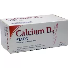 CALCIUM D3 STADA 600 mg/400 U.I. Comprimidos mastigáveis, 120 Cápsulas