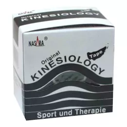 NASARA Fita adesiva de cinesiologia 5 cmx5 m preta, 1 unid