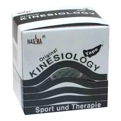 NASARA Fita adesiva de cinesiologia 5 cmx5 m preta, 1 unid NASARA Fita adesiva de cinesiologia 5 cmx5 m preta, 1 unid