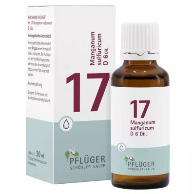Bioquímica Pflueger 17 Manganum sulfuricum D 6 gotas, 30 ml Bioquímica Pflueger 17 Manganum sulfuricum D 6 gotas, 30 ml