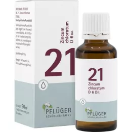 BIOCHEMIE Pflüger 21 Zincum chloratum D 6 gotas, 30 ml