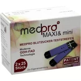 MEDPRO Maxi &amp; mini tiras-teste de glucose no sangue, 2X25 pcs