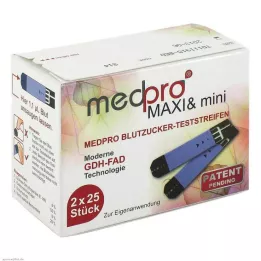 MEDPRO Maxi &amp; mini tiras-teste de glucose no sangue, 2X25 pcs