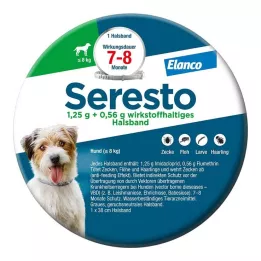 SERESTO Coleira de 1,25g + 0,56g para cães até 8kg, 1 pc