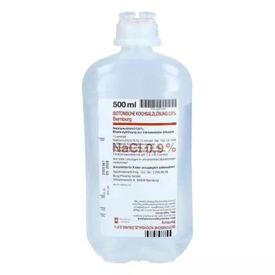 Solução salina isotônica 0,9% PE-, solução para infusão, 10X500 ml