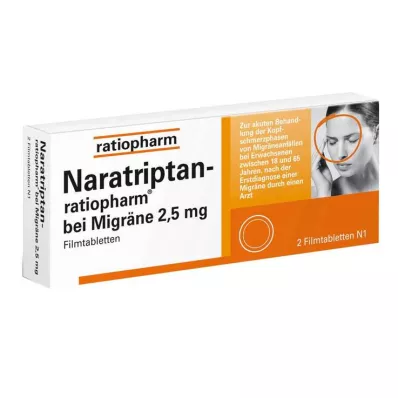 Naratriptano ratiopharm para enxaquecas comprimidos revestidos por película, 2 unidades Naratriptano ratiopharm para enxaquecas comprimidos revestidos por película, 2 unidades