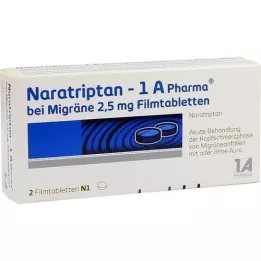 NARATRIPTAN-1A Pharma para enxaqueca 2,5 mg comprimidos revestidos por película, 2 unid