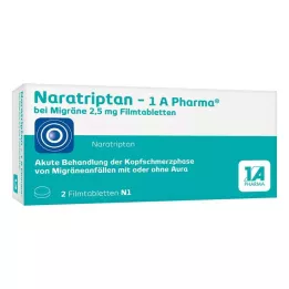 Naratriptano 1A Pharma para enxaquecas 2,5 mg comprimidos revestidos por película, 2 unidades