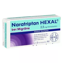 NARATRIPTAN HEXAL para enxaqueca 2,5 mg comprimidos revestidos por película, 2 unid