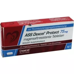 ASS Dexcel Protect 75 mg comprimidos com revestimento entérico, 20 unidades