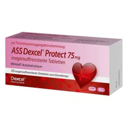 ASS Dexcel Protect 75 mg comprimidos com revestimento entérico, 50 unidades