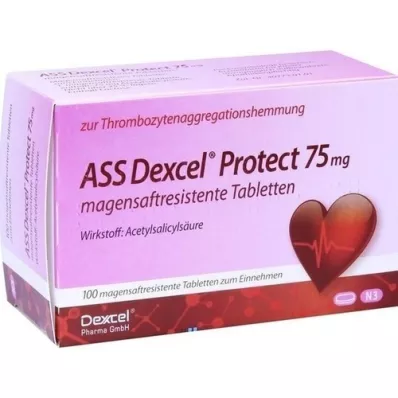 ASS Dexcel Protect 75 mg comprimidos com revestimento entérico, 100 unidades