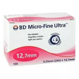 BD MICRO-FINE ULTRA Agulhas para canetas 0,33x12,7 mm, 100 unidades