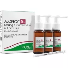 ALOPEXY Solução a 5% para aplicação na pele, 3X60 ml