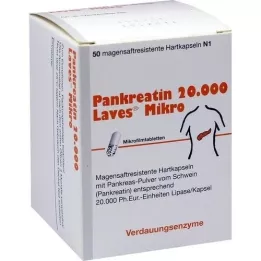 PANKREATIN 20.000 cápsulas duras de sumo gástrico Laves Mikro, 50 unid