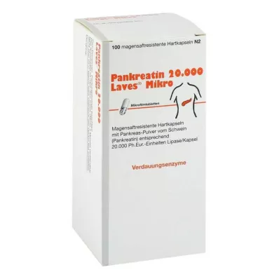 Pancreatin 20000 Laves micro cápsulas gastrorresistentes, 100 unid
