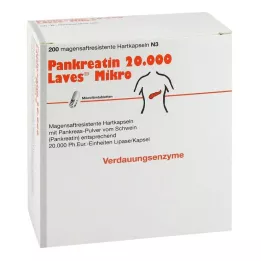 PANKREATIN 20.000 cápsulas duras de sumo gástrico Laves Mikro, 200 unidades