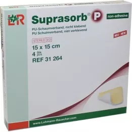 SUPRASORB P PU-Almofada de espuma não adesiva 15x15 cm, 4 peças