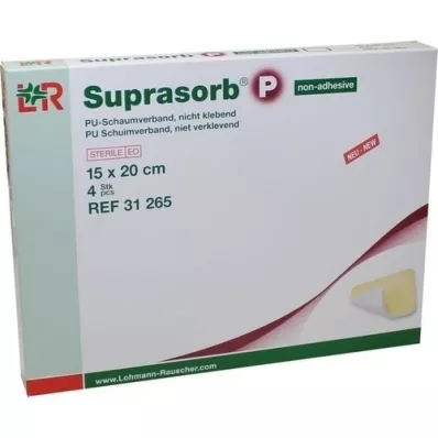 SUPRASORB P PU-Almofada de espuma não adesiva 15x20 cm, 4 peças