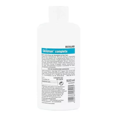 SKINMAN frasco dispensador de desinfetante para as mãos completo, 500 ml