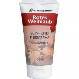 ALPENCOSMED Creme para pernas e pés de folha de videira vermelha, 150 ml