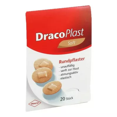 DRACOPLAST Emplastros macios de 2,2 cm redondos sem pele, 20 unidades