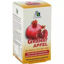 GRANATAPFEL 500 mg mais Vit.C+B12+Zinco+Selénio Cápsulas, 60 Cápsulas