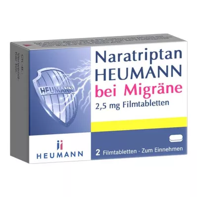 Naratriptano HEUMANN para enxaquecas comprimidos revestidos por película de 2,5 mg, 2 unidades