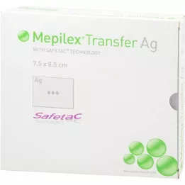MEPILEX Compressa de espuma Ag de transferência 7,5x8,5 cm estéril, 10 pcs