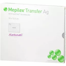 MEPILEX Compressa de espuma Ag de transferência 10x12,5 cm estéril, 5 unidades