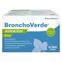 BRONCHOVERDE Pastilhas efervescentes para a tosse 50 mg, 20 unidades