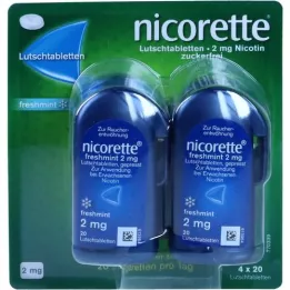 NICORETTE pastilhas de hortelã fresca 2 mg prensadas, 80 unid