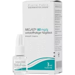 MICLAST 80 mg/g de verniz de unhas com ingrediente ativo, 3 ml