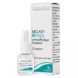 MICLAST 80 mg/g de verniz de unhas com ingrediente ativo, 3 ml