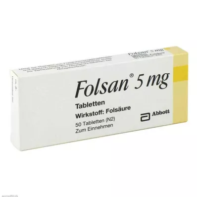 Comprimidos de Folsan 5 mg, 50 unidades Comprimidos de Folsan 5 mg, 50 unidades